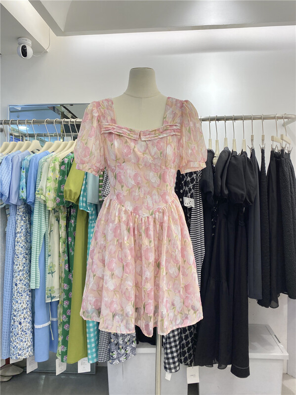 [linkayi] Korean lady sweet Printed Dress 22446\hjy