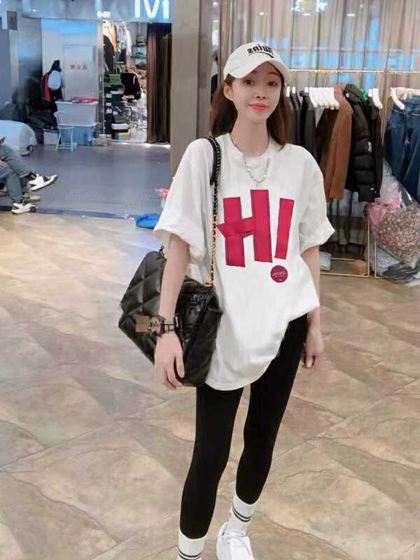 [wlady/npj supporting actress] Unisex casual loose letter printed Pullover short sleeve T-shirt a611\wtt