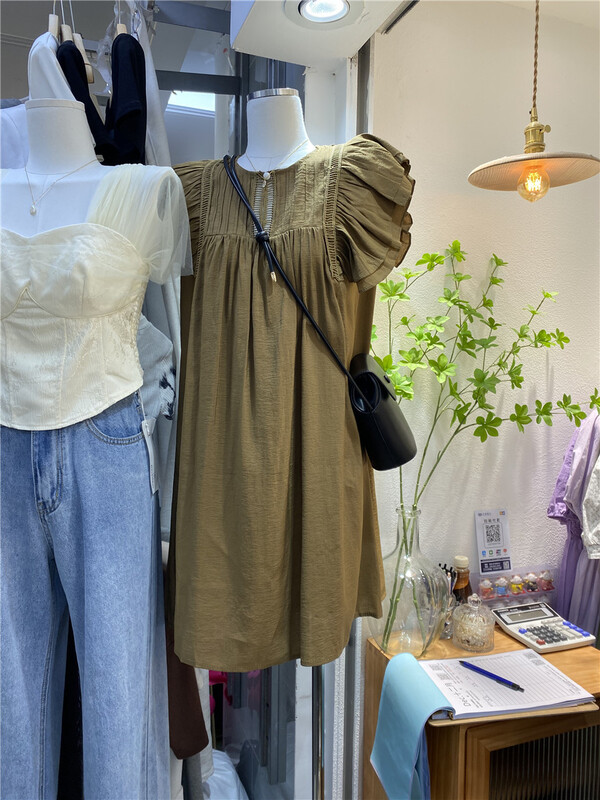 [December] Korean version small fly sleeve dress ys2-1368\hjy