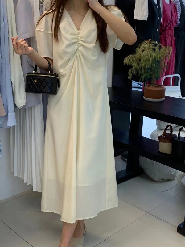 [hi] Korean V-neck dress 5262\hjy