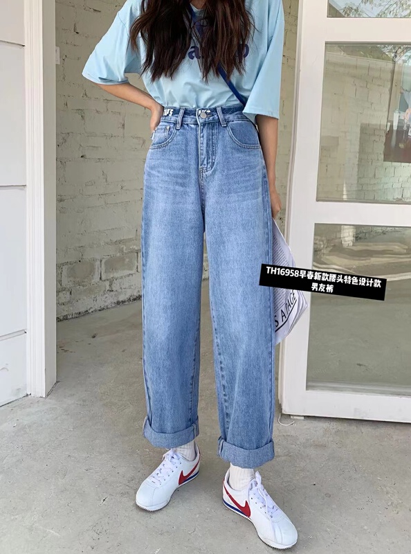 New year in early spring! [T.H] Korean version of foreign style characteristic loose casual jeans 16958\lsw