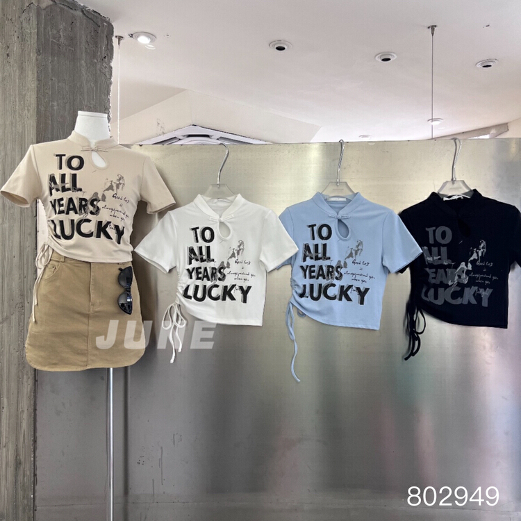 [June] new Chinese style hollow out short sleeve T-shirt 802949\xyy