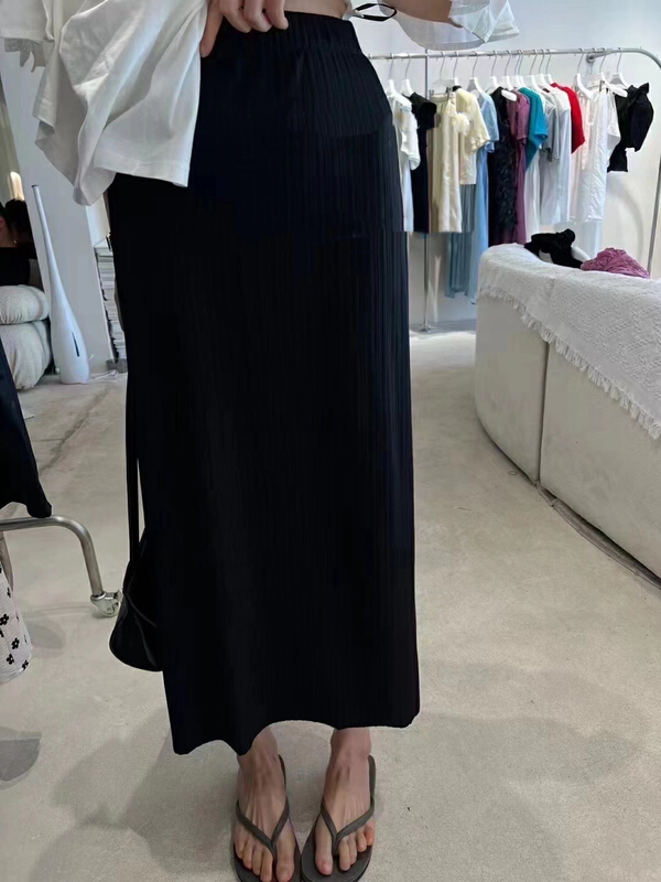【 mi 】 Korean version pit stripe split skirt 9777\pcz