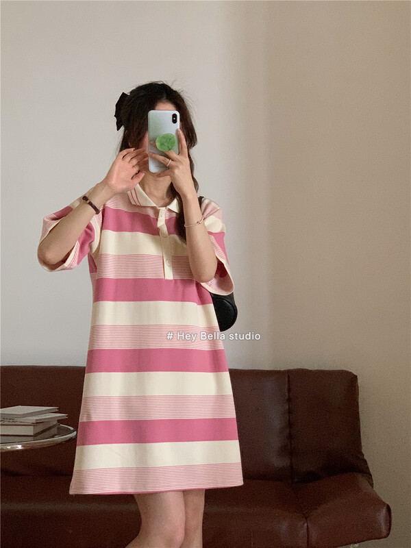 [hey Bella] striped lady loose dress 1356\ll
