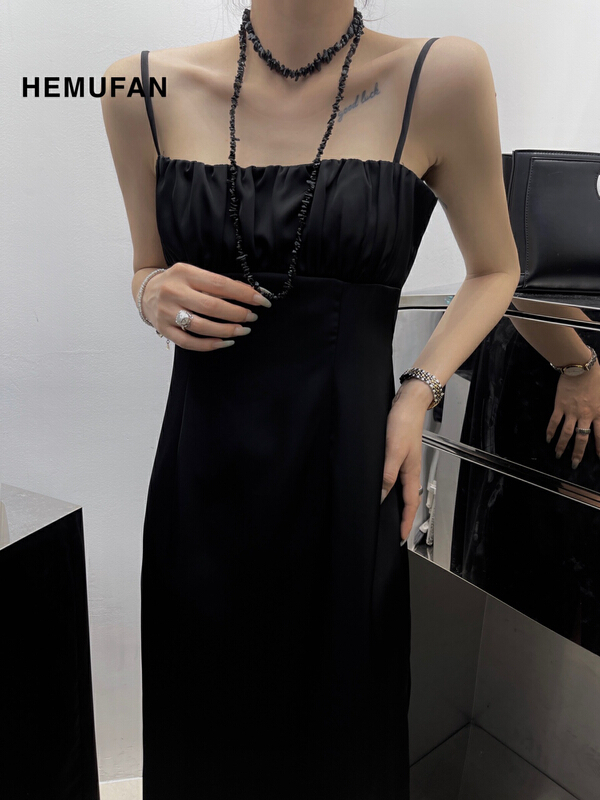 [hemufan hemufan] big brand simple comfortable suspender dress 3853\l