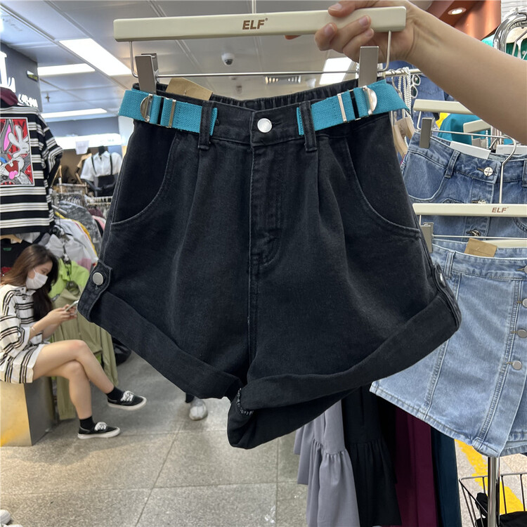 [x2 square] Korean style featured waist denim shorts 3582-1\ll