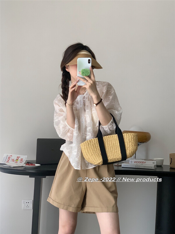 [Ze] single breasted comfortable Korean shirt 3067\ll