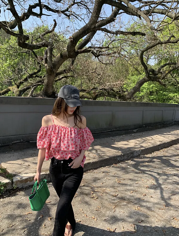 [savage] sweet aging one shoulder sling floral shirt e8360\wpl