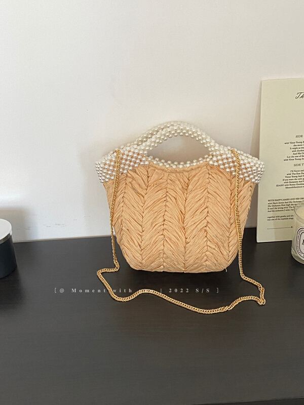 [event with you] advanced straw woven French manual leisure rattan single shoulder bag d9129\lsw