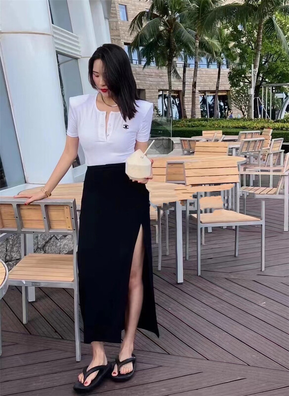 [Yan Zhen] solid color versatile lace up skirt 67224\pcz