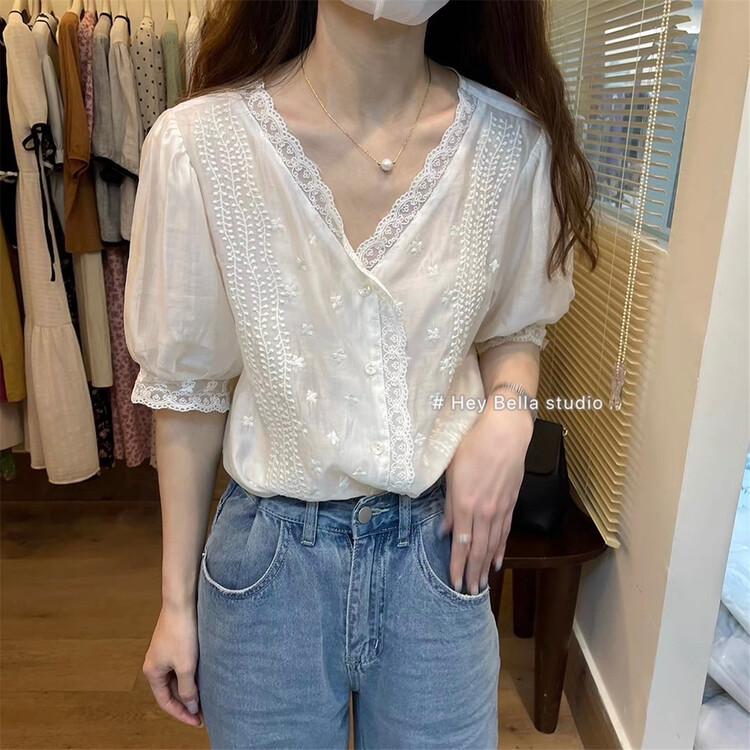 [hey Bella] Korean style V-neck Tencel single breasted shirt ys1-1578\ll