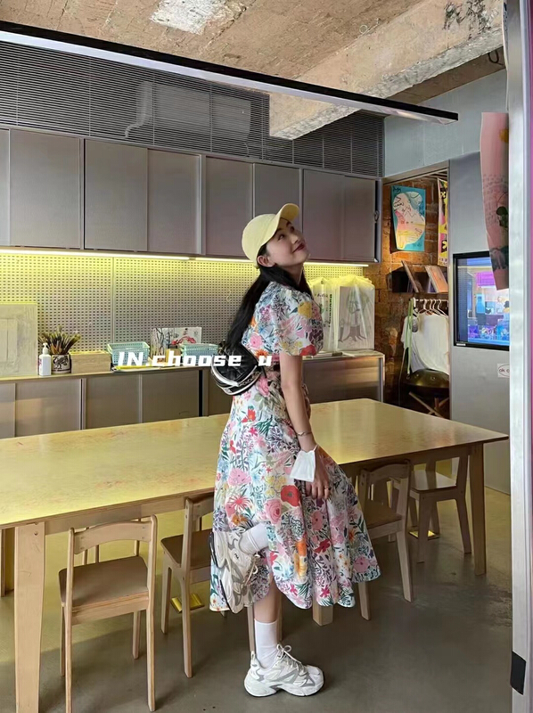 [TZM] Korean slim floral dress 2903\lsw