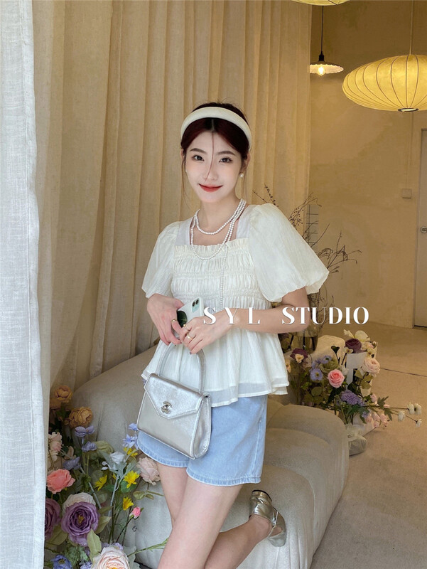 [SYL] waist closing fashion Korean shirt 5256\l