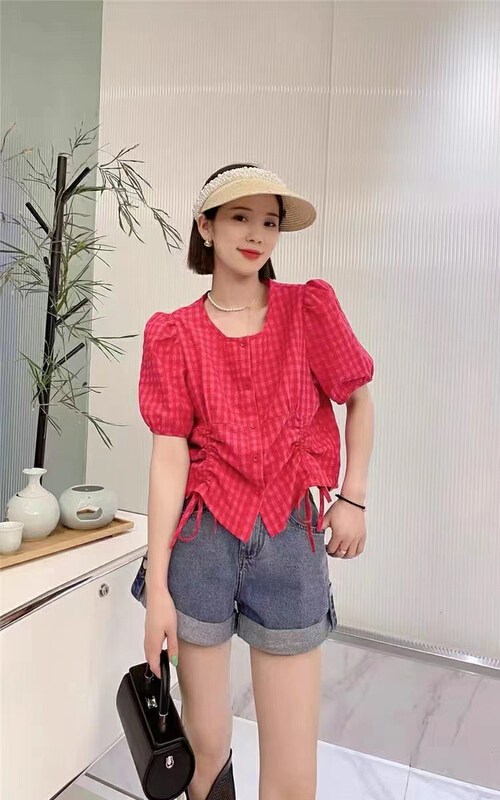 [GL] net red drawcord design, slim and versatile shirt 5251\xyy