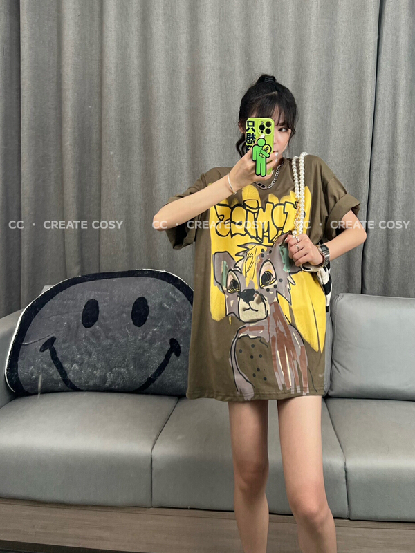 [CC] letter tiger cartoon printed short sleeve T-shirt (T-shirt only) 327\xyy