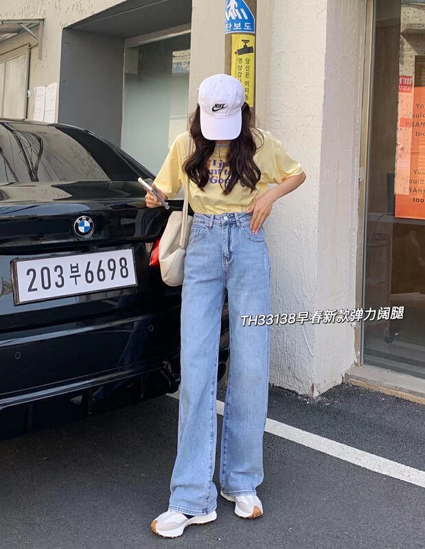 New year in early spring! [T.H] Korean lettered design simple loose jeans 33138\lsw