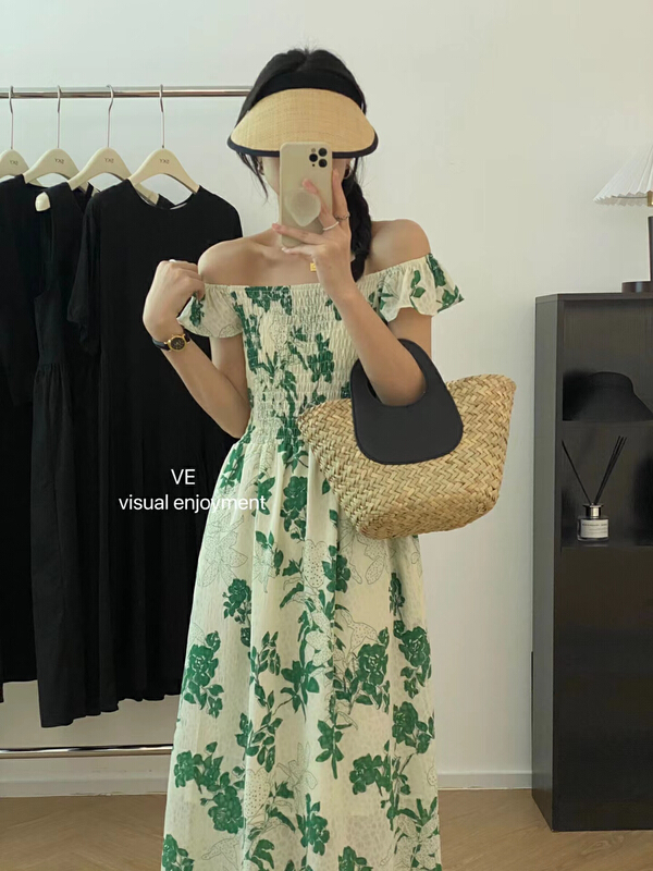 [ve] broken flower flying sleeve waist closing thin dress (dress only) 99039\hbx