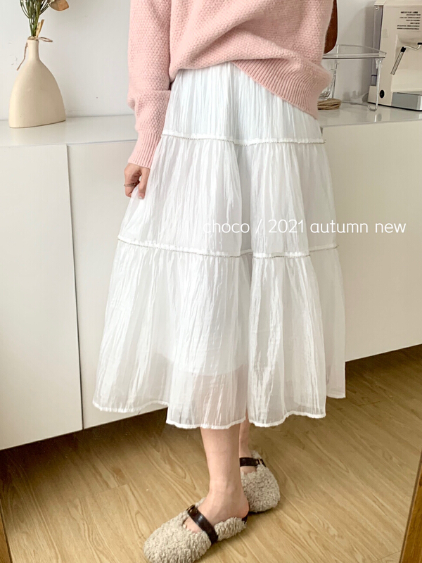 New year in early spring! [choco] Korean version gentle and versatile skirt 7648\ljf