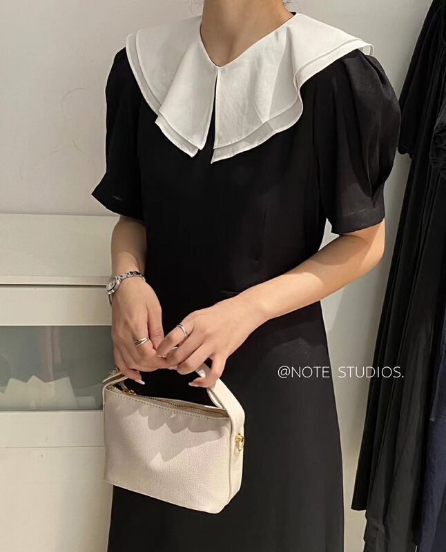 Original price 88.99! [note] Korean version ins high quality lotus leaf collar dress 22367\hbx
