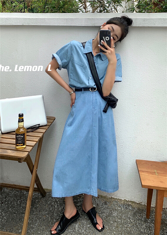 [lemon green tea] Korean cowboy versatile skirt ys1-2207\hjy