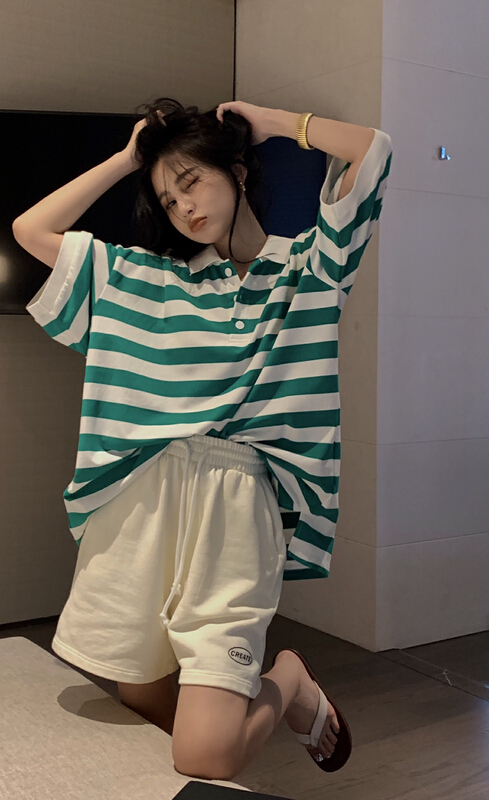 [11An] striped loose and versatile Polo a6655\lsl