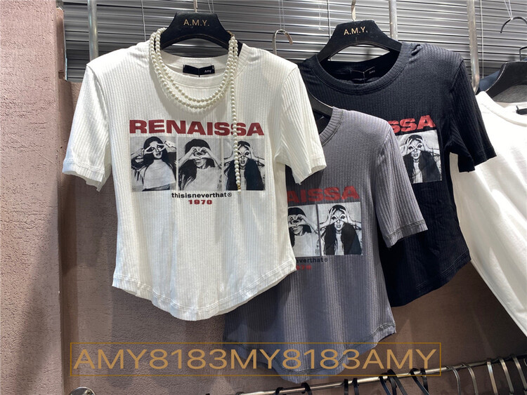 【AMY】印花套頭圓領短袖T恤  8182#  WTT