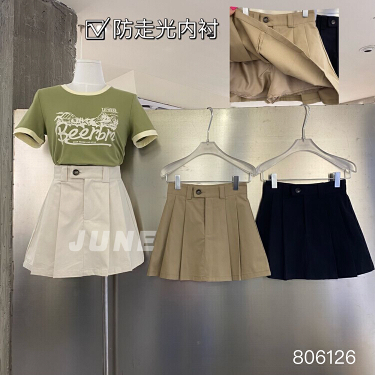 [June] high waist slim pleated skirt 806126\xyy