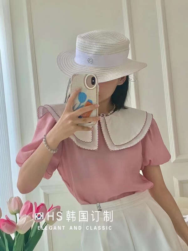 [HS customized in Korea] Korean version sweet baby collar shirt 65303\hjy