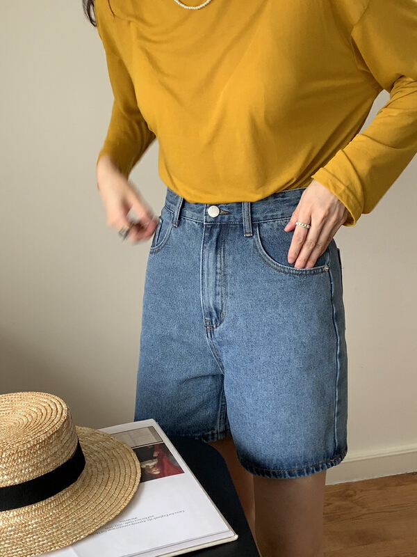 【 Gabrielle 】 versatile clean denim shorts b2281\zxl