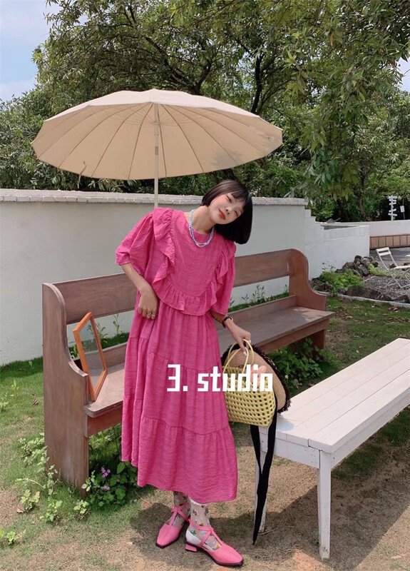 [3.studio] fresh simple loose lace dress 22132\xyy