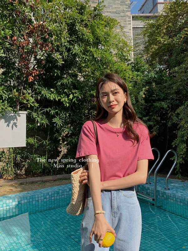A new year in early spring! [miss miss home] simple and versatile multicolor short sleeve T-shirt 8y017\zjy