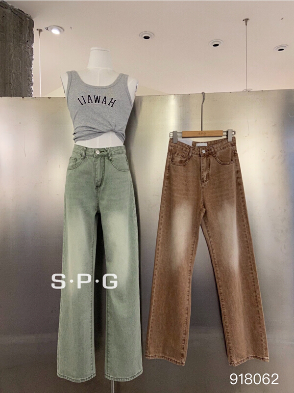 [s.p.g] personalized distressed gradient straight jeans 918062\xyy