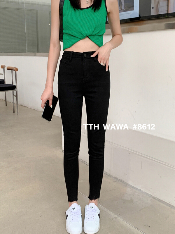 Original price 88.99! [Wawa] Korean casual versatile skinny stretch legged jeans 8612\lsl