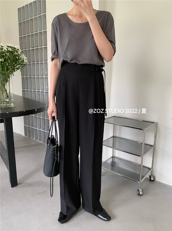 [ZOZ] high waisted lace up commuter suit 22078\l
