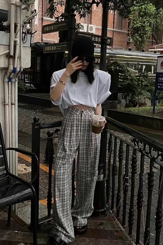 [Yan Zhen] lattice wide leg Chiffon casual pants 5633\pcz