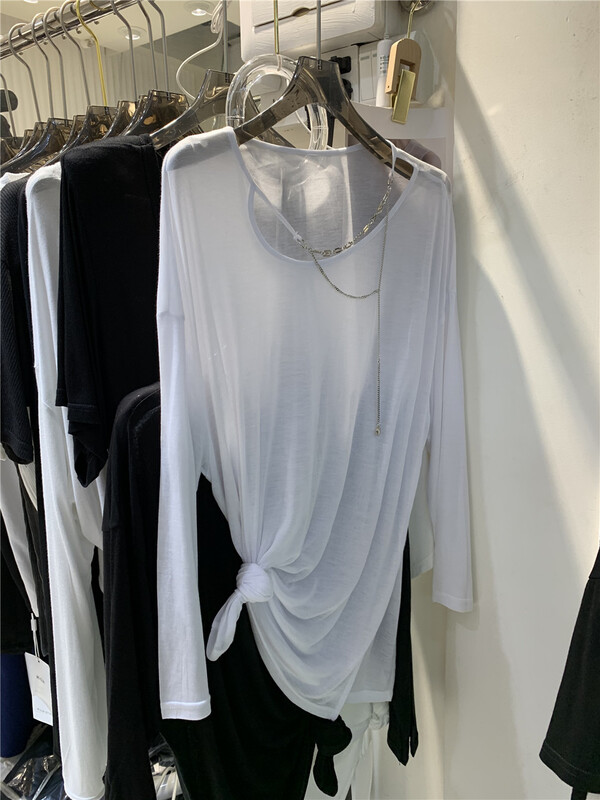 [h · l] leisure simple solid color loose sunscreen shirt (with detachable chain) ys1-6631\pcz