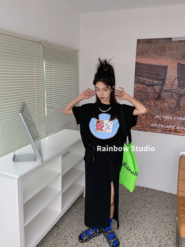 [rainbow] popular cute bear graffiti rainbow short sleeve T-shirt 08182\wtt