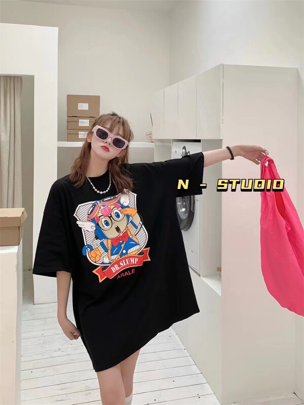【N】 Printed Pullover loose short sleeve T-shirt 0993\wtt