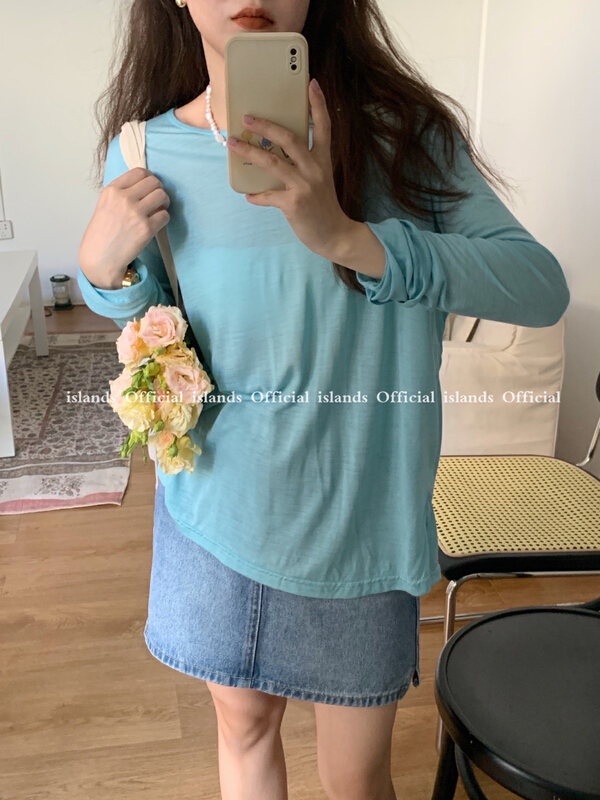 [islands. Island] Korean back tie loose sun shirt 6036\l