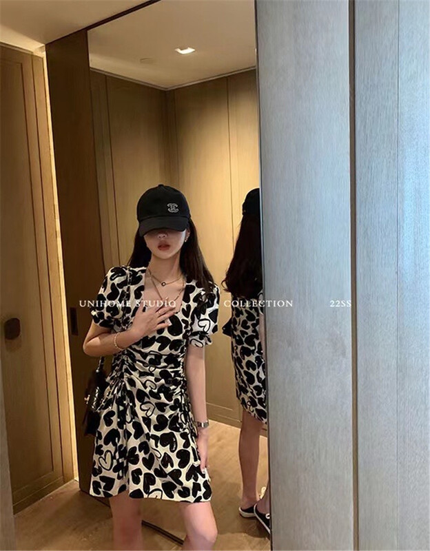 [MS studio] love printed chiffon dress 6717\pcz