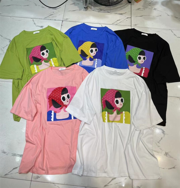 [cc+] beauty head printed loose short sleeve T-shirt 6506\l