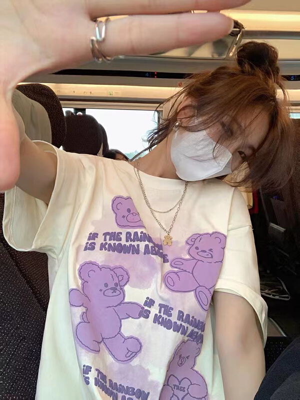 [j.2] bear loose and versatile short sleeve T-shirt 2232\lsw