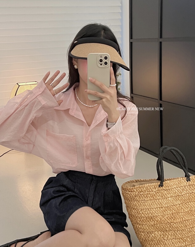 [larti] single breasted simple comfortable shirt 88110\ll
