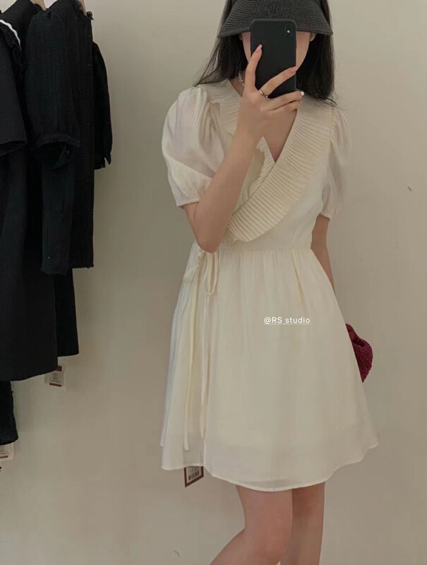 [RS] fresh V-neck Ruffle Ruffle Dress rs1910\xyy