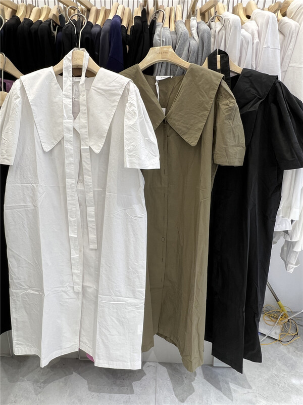 [sanbara] simple large lapel loose fashion dress (with belt) 9596\lsw