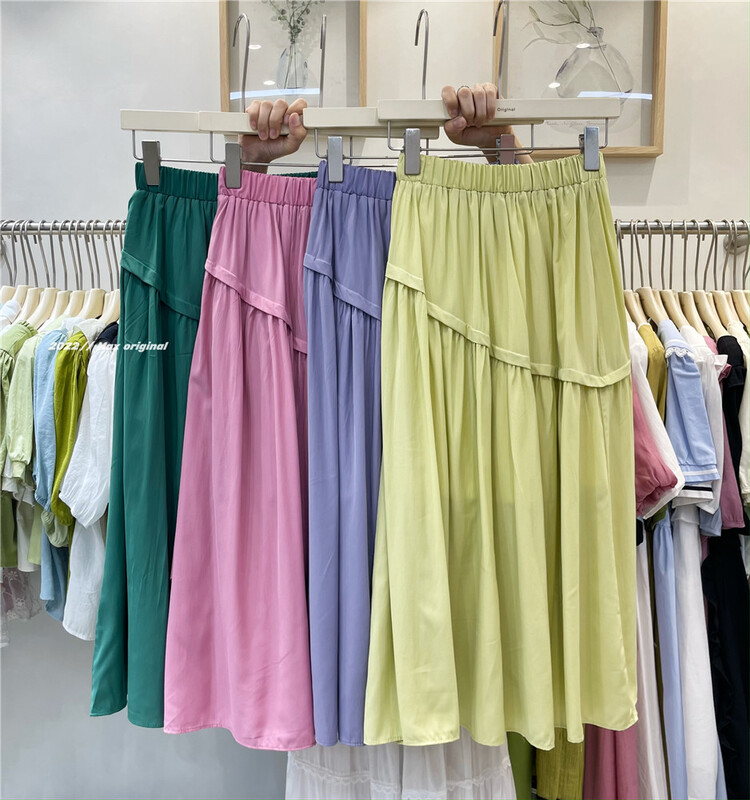 [Max original] temperament commuter versatile elastic waist skirt 98335\hbx