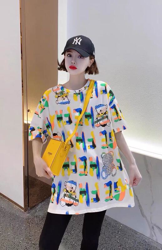 [ziyijia] letter fashion loose short sleeve T-shirt ys2-805\wtt