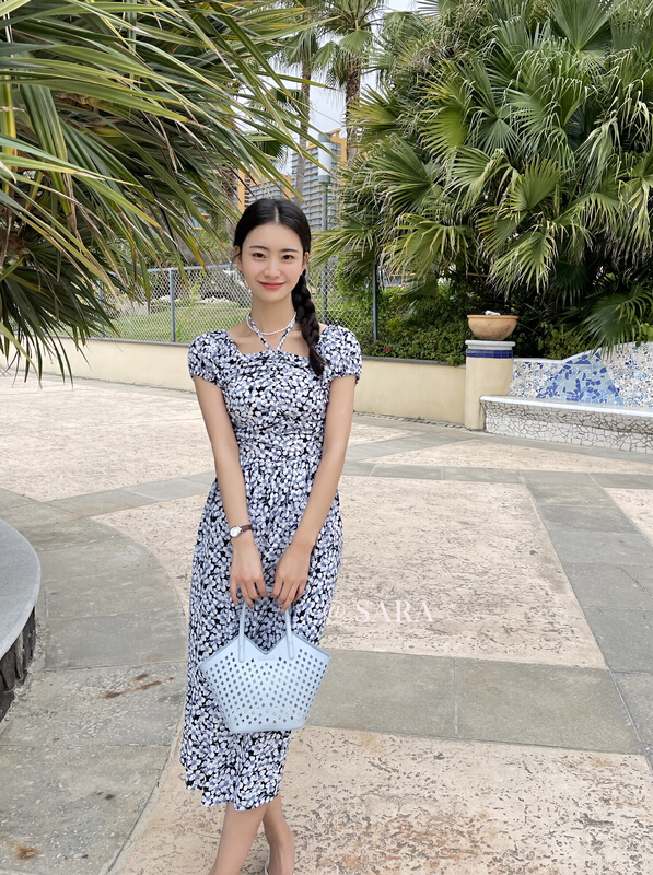 [Sara] sweet lady halter dress dress 16981\jhy