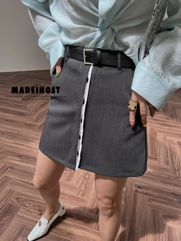 [OSHA madeinost] fake two pieces of retro suit skirt 86231