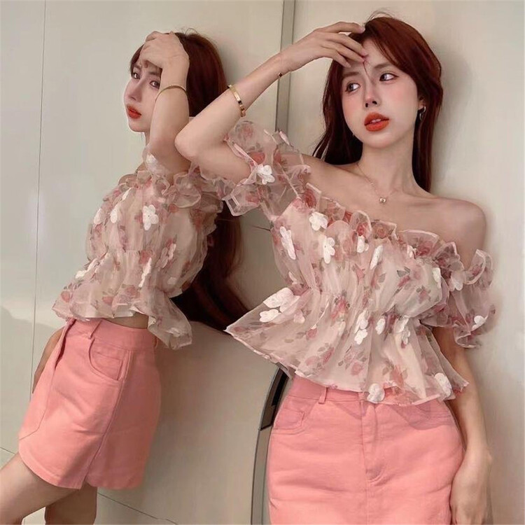 [hearteat] French romantic short temperament shirt 523\zjy